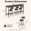 Ensemble de table de bar quatre pièces, tabourets pivotants rembourrés, panneau de fibres à densité moyenne et structure en métal
