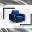 Fauteuil en velours bleu Wenona
