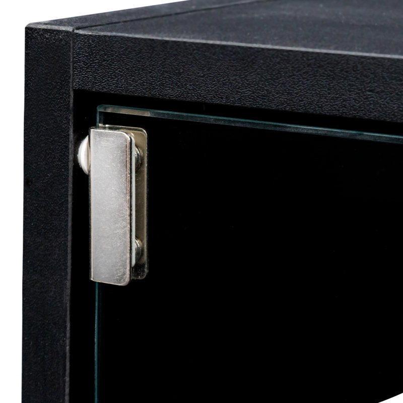 Rangement à chaussures à DEL avec verre noir, porte en verre élégante et fonctionnelle, unité