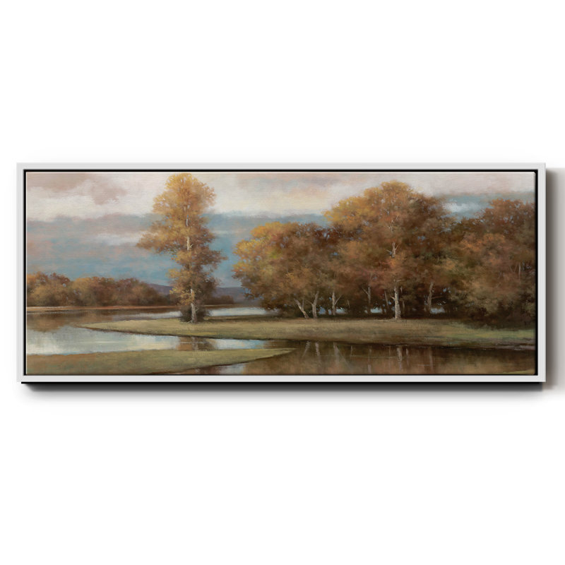 Winding River II, reproduction d'art sur toile, H 20 po x l 50 po x P 1,5 po, Blanc