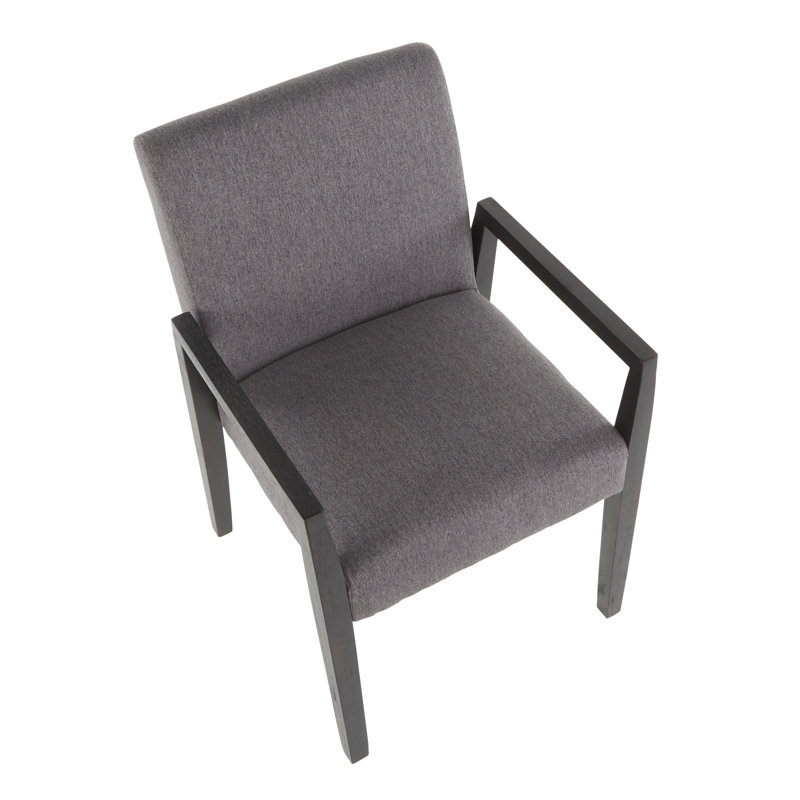 Chaise avec accoudoirs Egan, Noir, Tissu gris