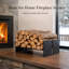 Support de bois de chauffage intérieur, support de bois de chauffage en métal à espacement réglable pour support de cheminée en forme de I, support de bûches portatif extérieur, accessoires de poêles pour la cour, idéal pour les fêtes, barbecue