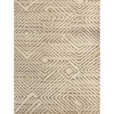 Hand Knotted Geometric Area Rug in Ivory/Brown