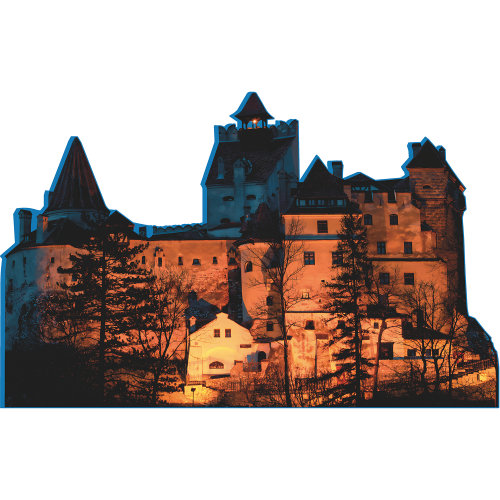 SP13114 Château de Bran, Dracula, Transifornanie, rouille, découpé, carton, debout, debout