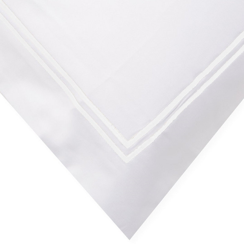 White Cotton Euro Embroidered Pillow Sham Set