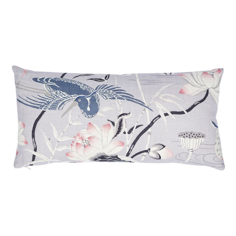 Coussin Lotus, Lilas, 12 po x 24 po