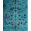 Tapis bleu unique de 9 pi 2 po x 17 pi 8 po Yushu