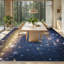 Tapis intérieur noir lavable à la machine, à paillettes dorées scintillantes-632335906