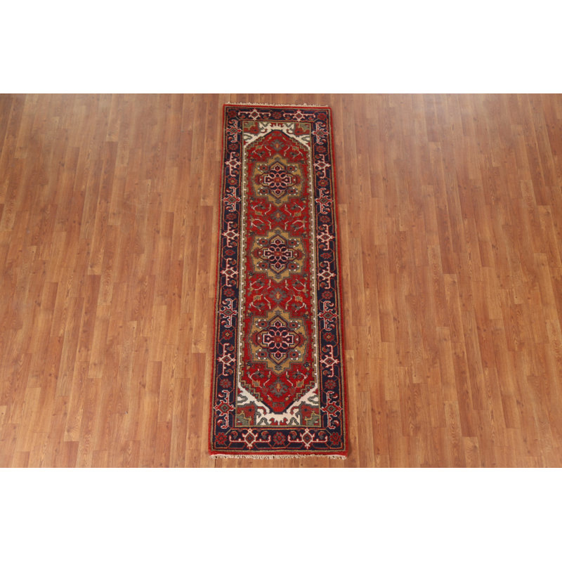 Tapis de couloir oriental rouge 3x8