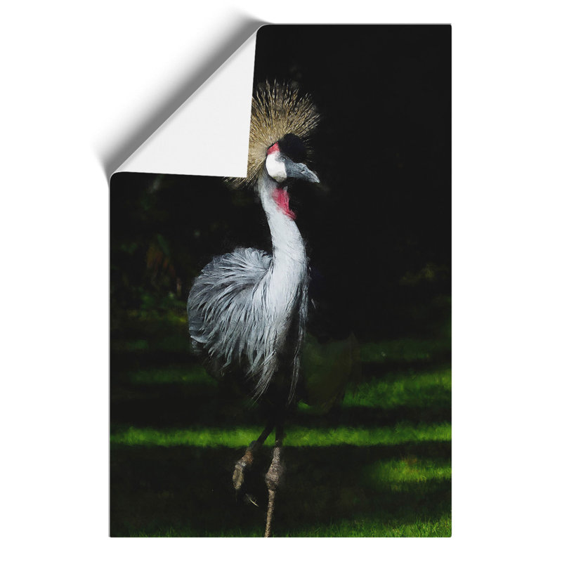 Crane Bird Painting - Frameless Print, 42cm H x 30cm W x 0.1cm D