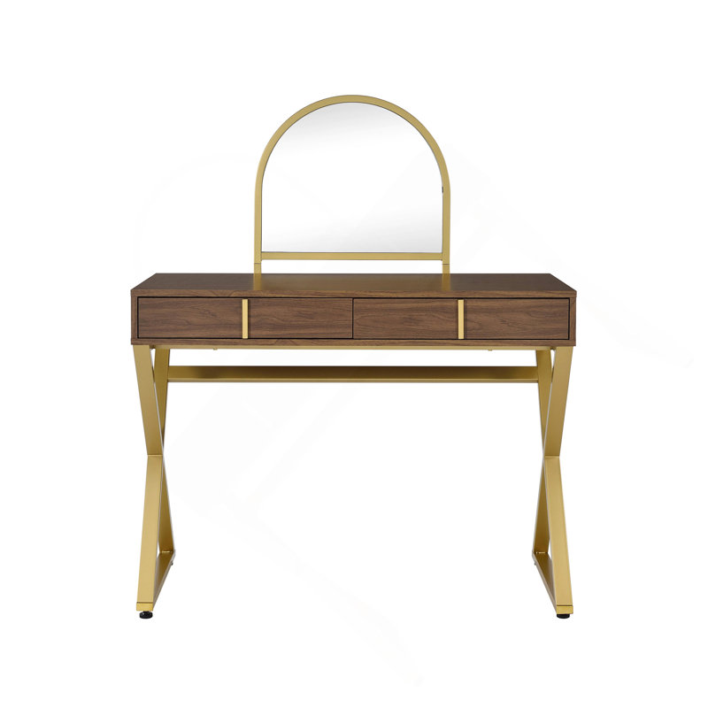 Bureau de coiffeuse avec miroir et plateau à bijoux Coleen