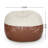 5 Foot Two Color Fabric And Faux Leather Rounded Bean Bag-1404039539