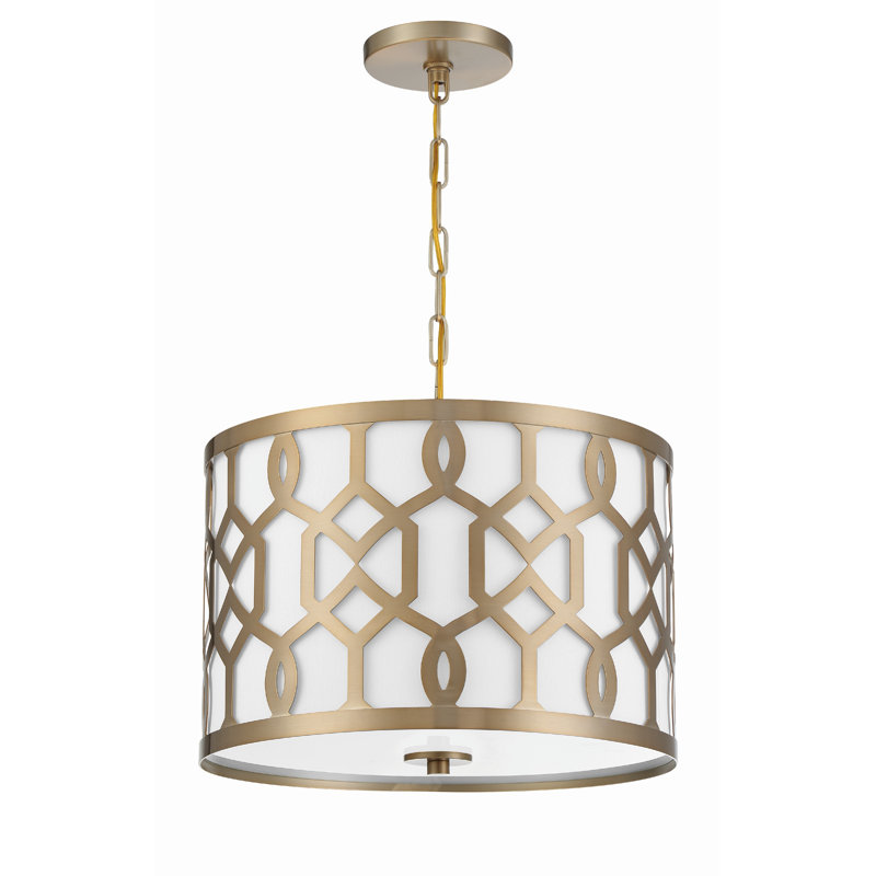 Jennings 5-Light Drum Pendant, Aged Brass, 24.25" 5-Light
