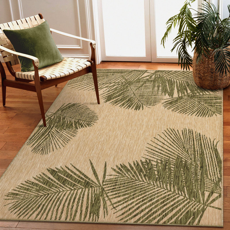 Tapis floral intérieur / extérieur Ashwin, Rectangle 3 pi 3 po x 4 pi 11 po
