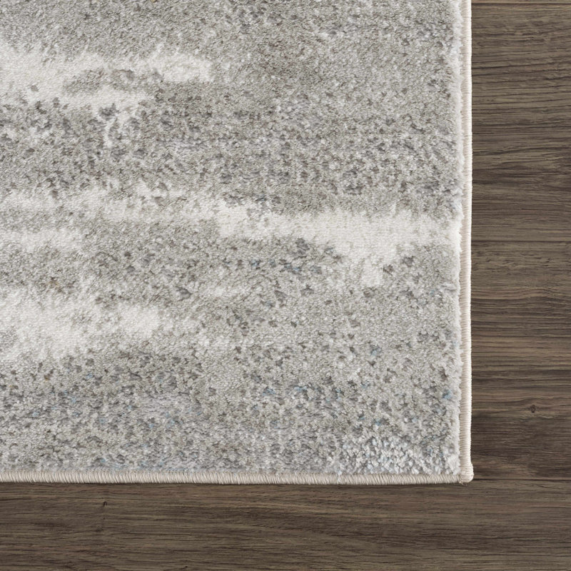 Danishyar Abstract Design Modern Blue/Beige Area Rug, Rectangle 2' x 3'
