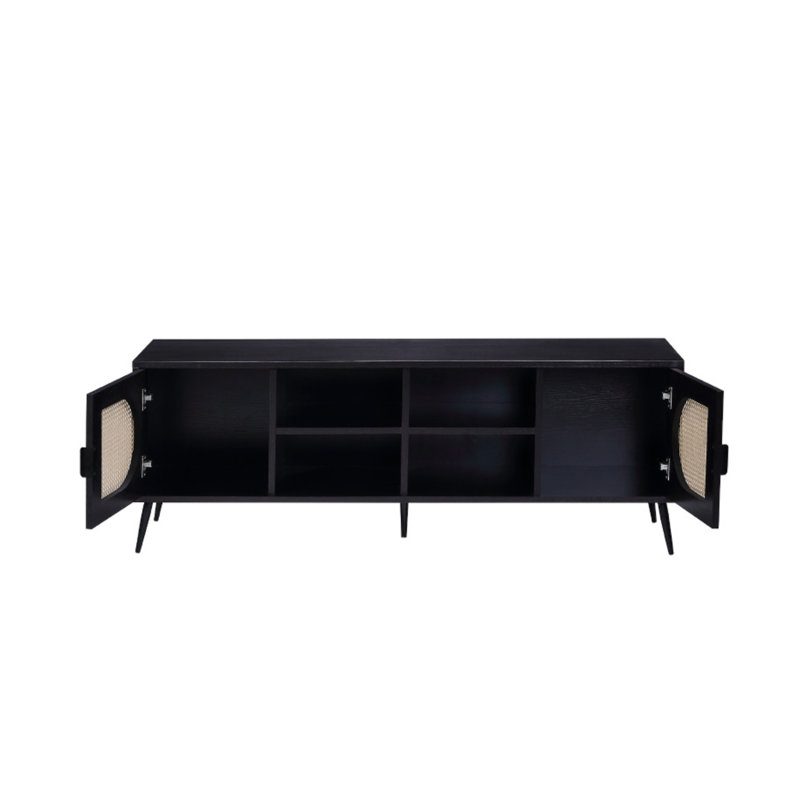 Meuble télé noir pour le salon, H 22 po x L 60 po x l 16 po