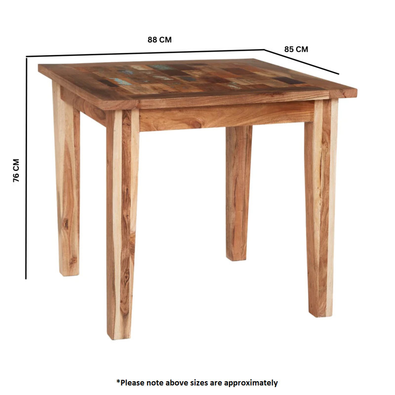Zinab Solid Wood Dining Table, 76cm H x 88cm W x 85cm W