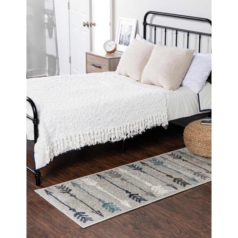 Dryden Grey/Brown/Navy Rug, Runner 76 x 305cm