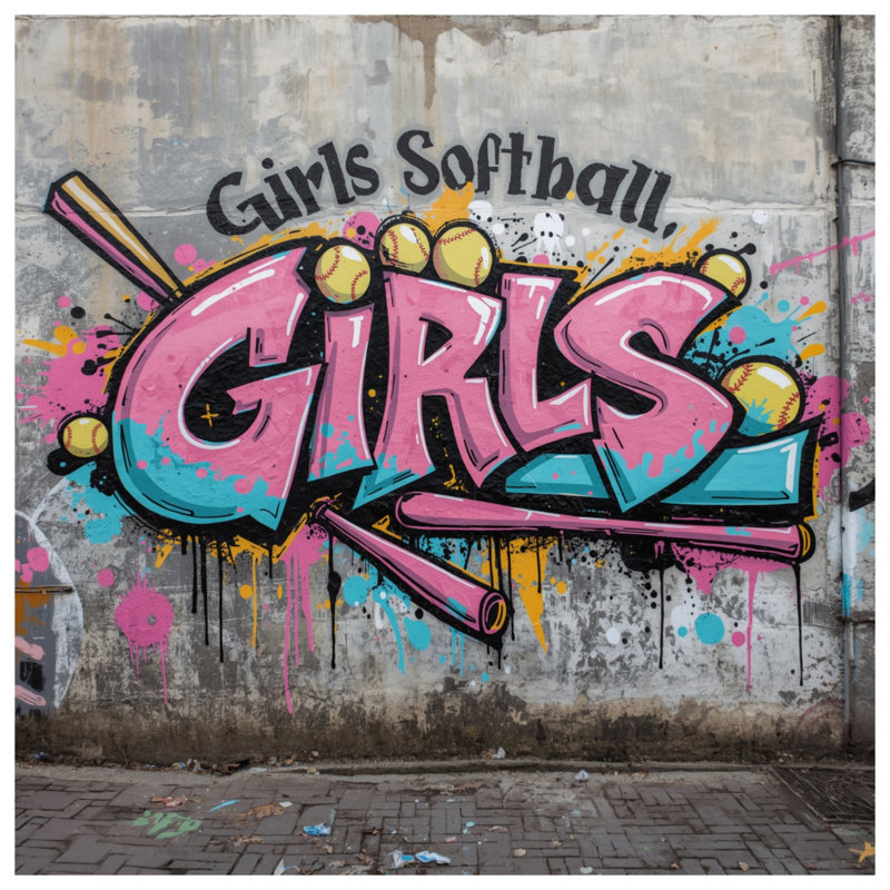 Housses de couette filles Softball Graffiti, Grand lit