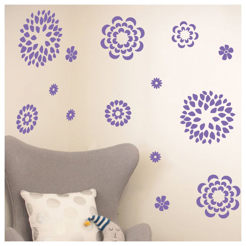 Adhésif décoratif motif floral, Lavande, H 19 po x l 24 po x P 0,01 po