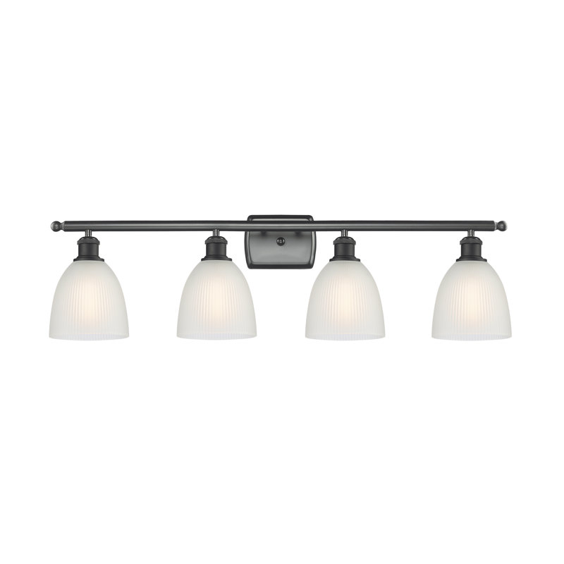 Éclairage de salle de bain à intensité variable 4 lumières Asdsit, Ampoule DEL 6 watts Vinage, Blanc, Noir mat