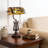 17.5" Vintage Bankers Lamp With Pull Chain Switch Tiffany Stained Glass Shade Table Lamp (Bulb Included)