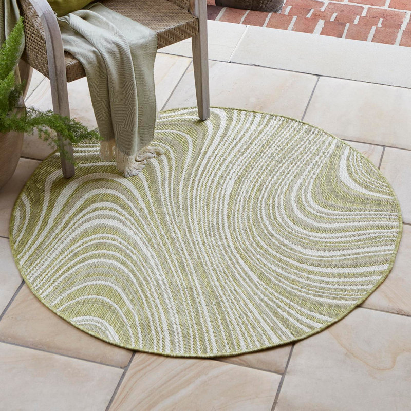Brodus Abstract Indoor / Outdoor Rug, Round 4'1"
