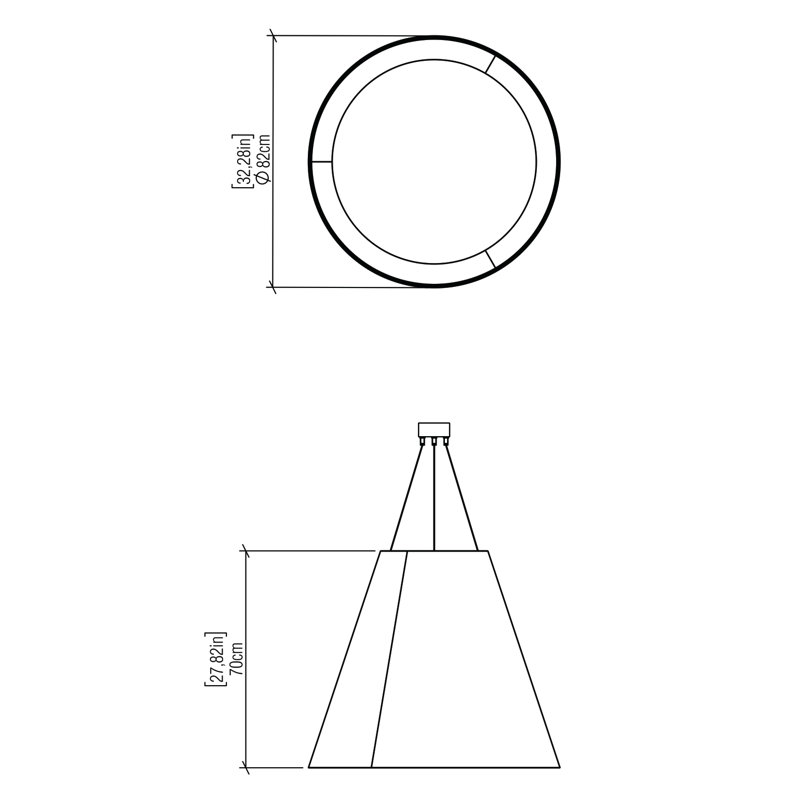1 - Light LED Pendant, Imbuia