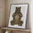 Bear and Hand Heart Framed Print - Solid Wood