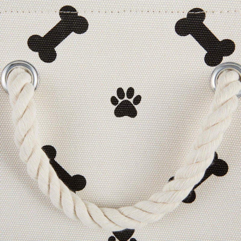 Petit support rectangulaire pour animal de compagnie avec pattes et os, H 8 po x l 9 po x P 14 po, Noir