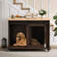 Cage pour chien de style campagnard en chêne clair de 94 cm (37 pouces), table d'appoint décorative en bois pour niche, cage d'intérieur pour chiens de taille moyenne