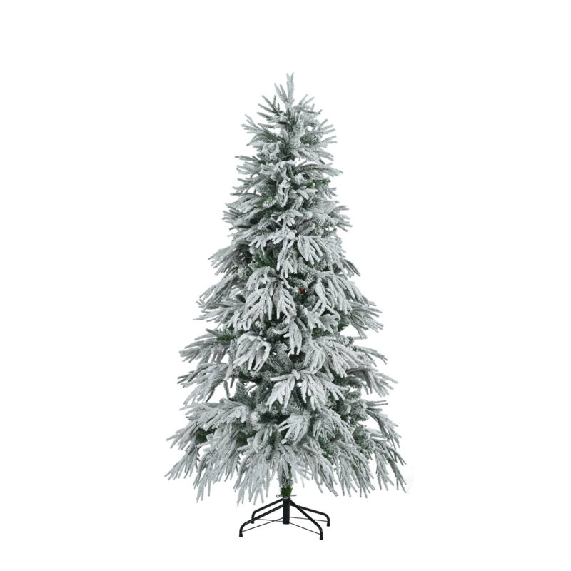 Arbre de Noël pré-éclairé enneigé, 6'