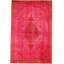 Hand Knotted Oriental Area Rug in Pink
