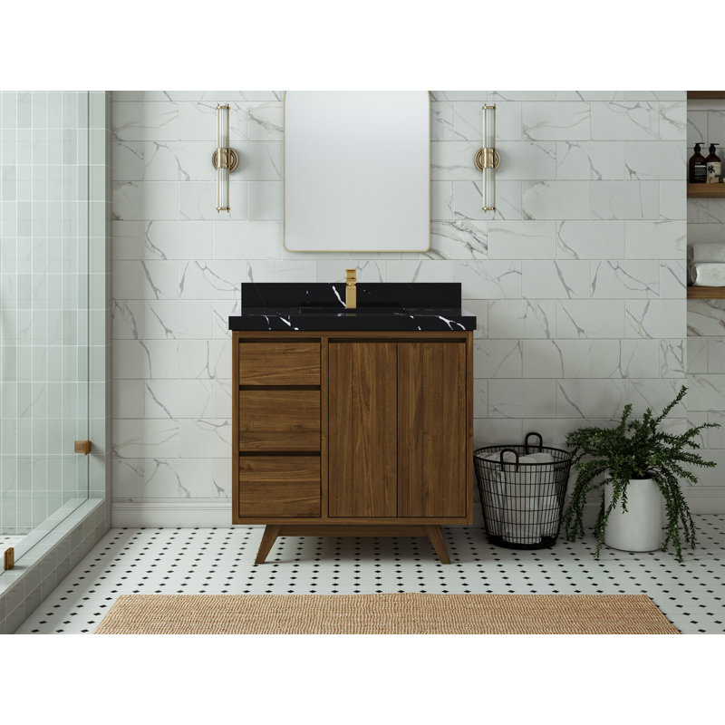 36 po X P 22 po De salle de bain D Madison, Noir Calacatta