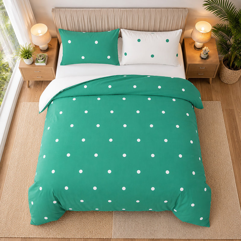 Microfiber Polka Dots Duvet Cover Set, DOUBLE