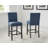 Biony Espresso Wood Counter Height Dining Set With Fabric Nailhead Stools-1698288731