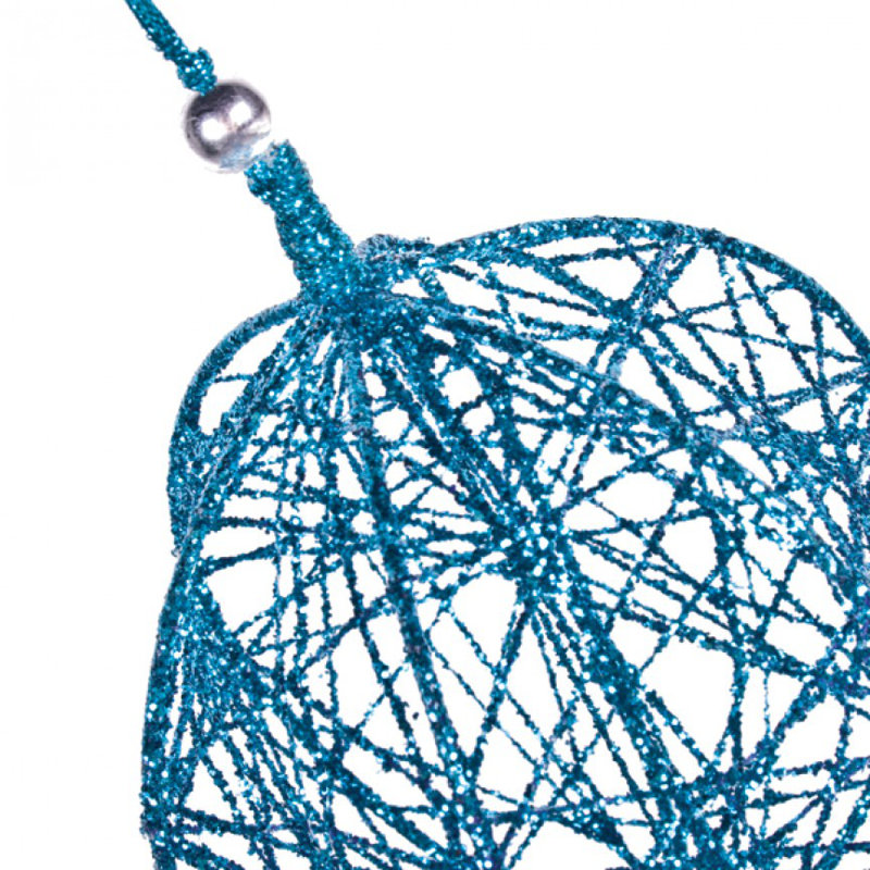 13cm Metal Bauble, Turquoise