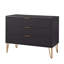Commode cannelée 35 po Dumbo en noir (3 tiroirs)-78738191