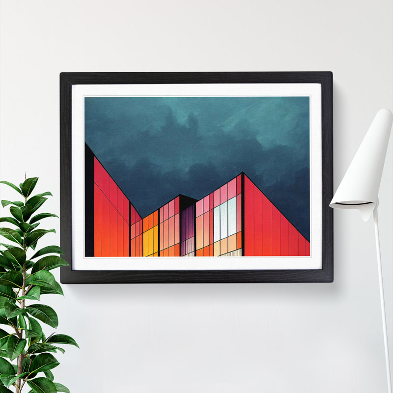 XH1022-6070X Modern Building Architecture Vol.4 - Single Picture Frame Print, Black, 25cm H x 34cm W x 2cm D
