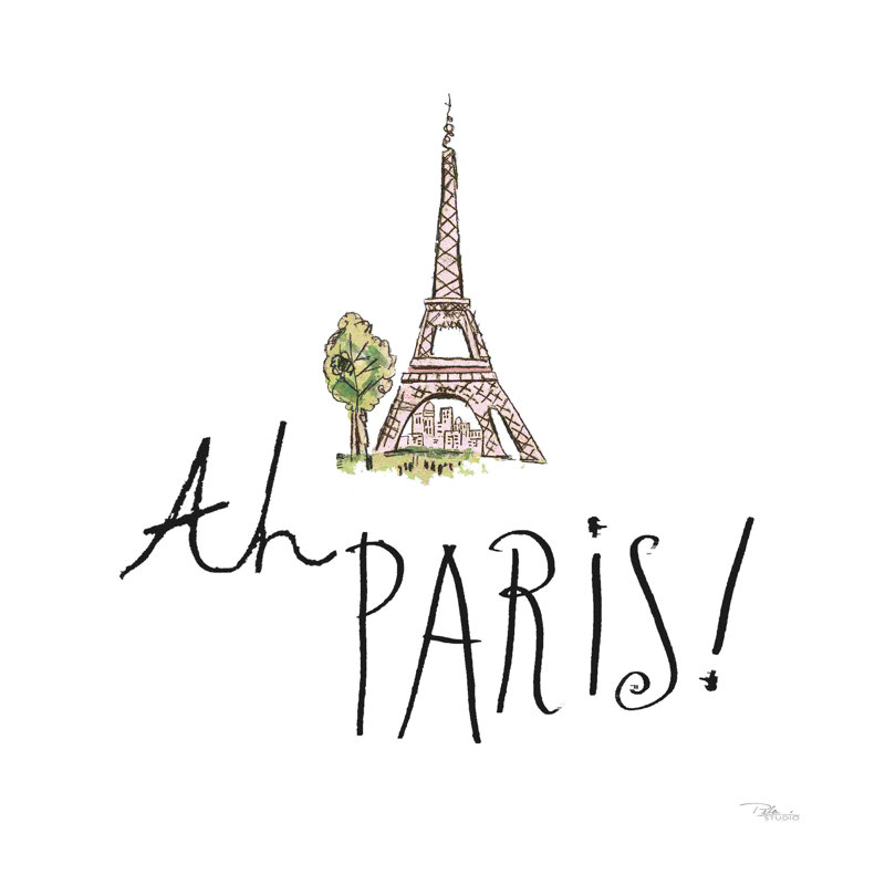 Ah Paris I sur blanc brun, H 30 po x l 30 po