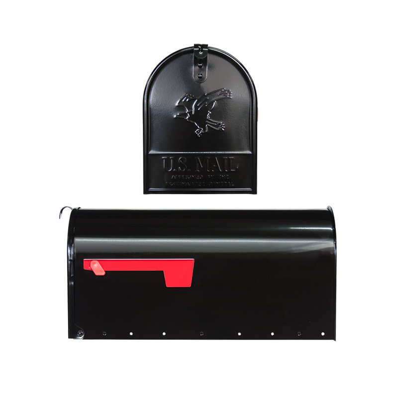 Extruded Aluminum Post Mounted Mailbox, 7" H x 8" W x 20.5" D