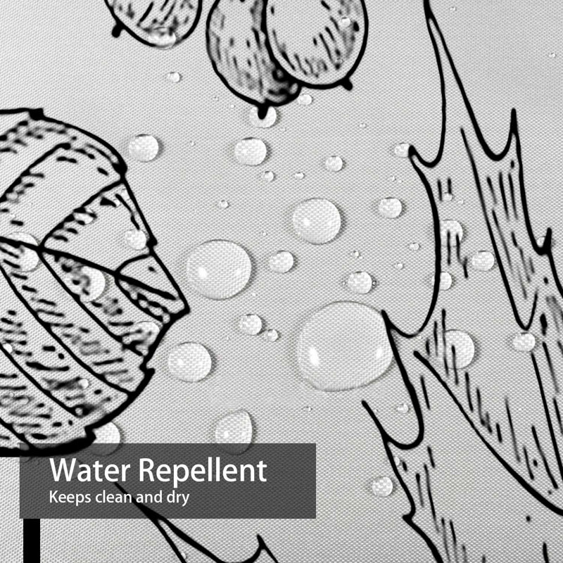Rideau de douche avec 12 crochets et feuilles d'automne, L 72 po x l 84 po
