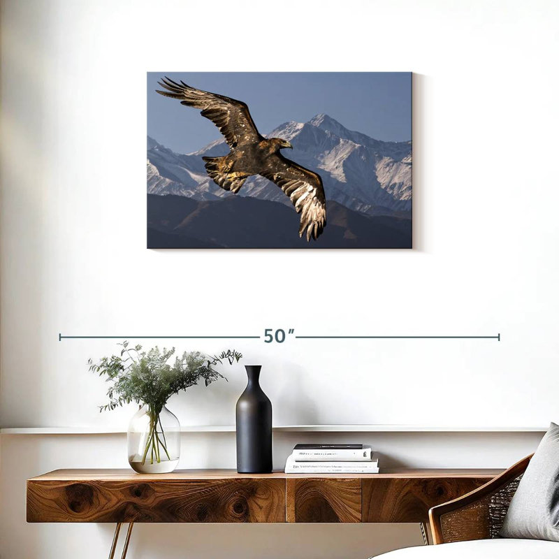 Eagle And Snowy Mountains, 20" H x 30" W
