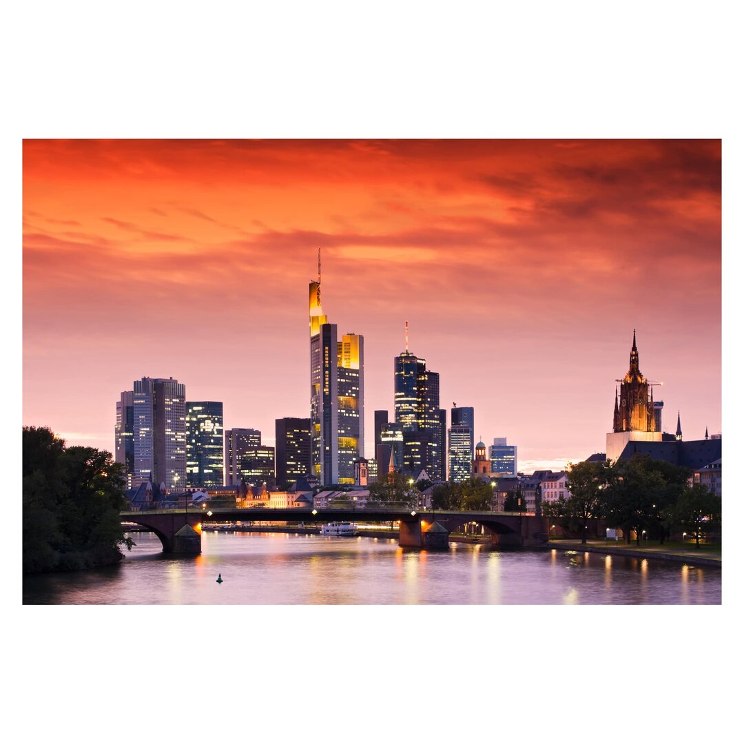 Matt Fototapete Frankfurt Skyline 2,55 m x 384 cm