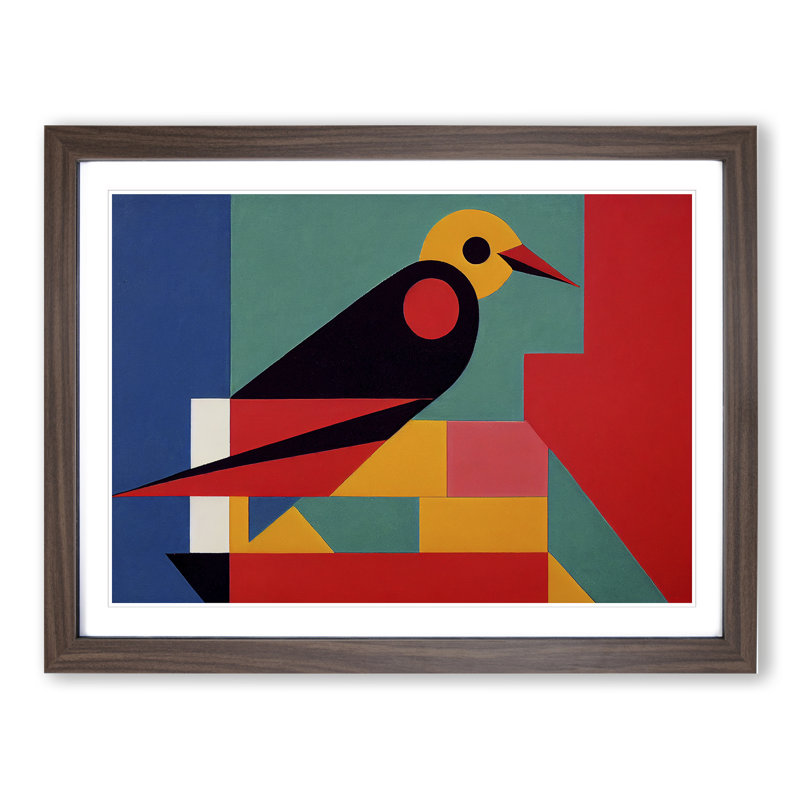 Overwhelming Abstract Bird - Framed Print, 34cm H x 46cm W x 2cm D, Walnut