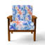 Chaise d'appoint French Country - Fauteuil bleu à motif cachemire Petal Curl-1266825933