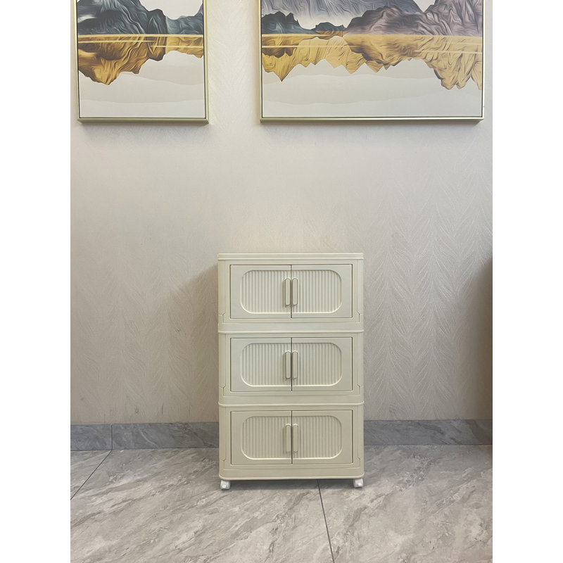Armoire de rangement en plastique avec roulettes