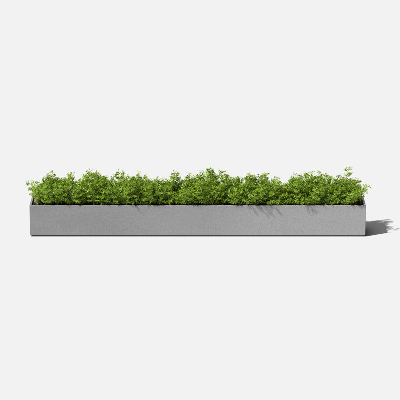 Boîte à fleurs en plastique Geo Series, H 3 po x l 32 po x P 3,5 po, Ensemble de 1, gris