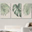 «Minimal Botanical Green Tropical Island Monstera Palm Tree Leaves», reproduction d'art sur toile 3 pièces-119398213-87392679-87392680