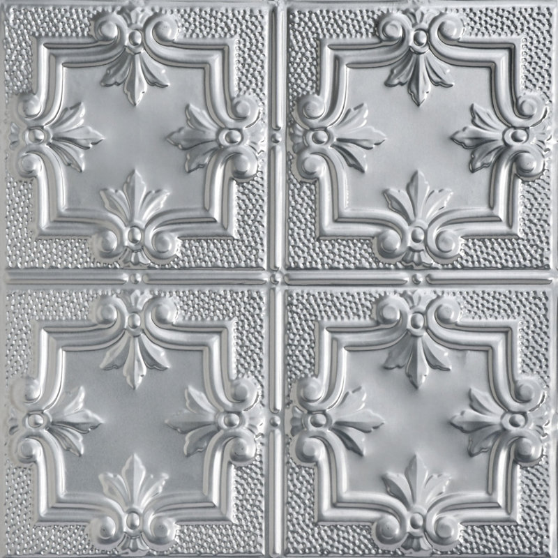 Carreau de plafond en fer-blanc clouté 2 pi x 2 pi Antoinette, Acier laqué